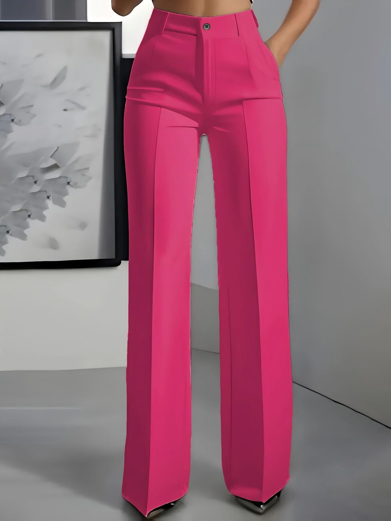 Women's New High-Waisted Straight-Leg Simple Suit Trousers